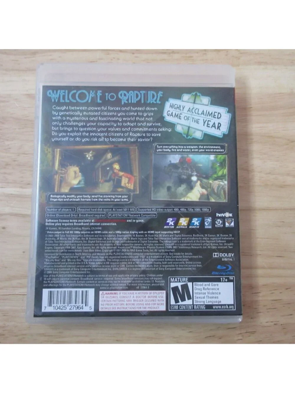 BioShock (Sony PlayStation 3, 2008) CIB Complete with Manual